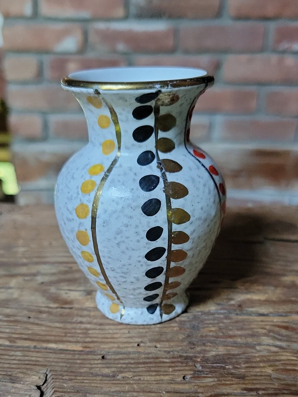 VTG Dümler & Breiden West Germany Mini Vase Mid Century Modern MCM Red Gold